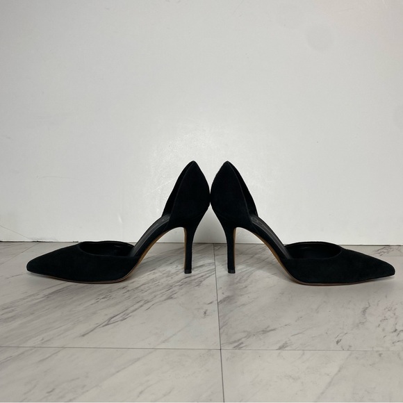 Vince D’Orsay Pointy Toe Black Suede Pump 7 1/2 M - Picture 7 of 15